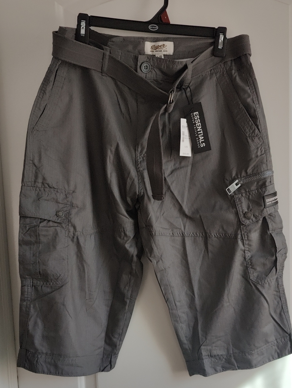 Essentials Men’s Gray Cargo Shorts - Essentials
